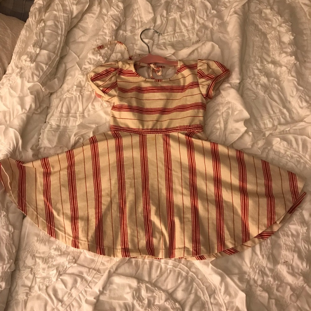 Omi jo  red ticking stripes dress 24m PLAY